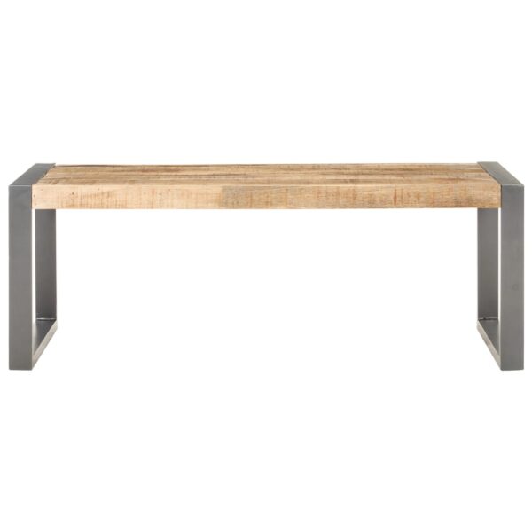 vidaXL Coffee Table 43.3"x23.6"x15.7" Rough Mango Wood - Image 2