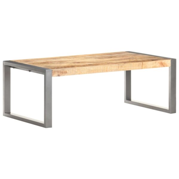 vidaXL Coffee Table 43.3"x23.6"x15.7" Rough Mango Wood - Image 7