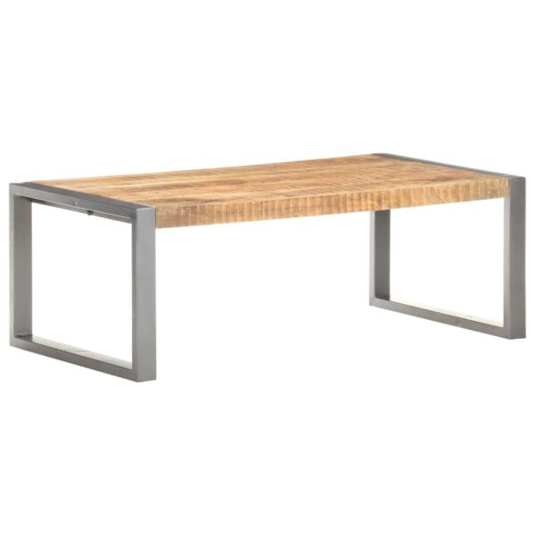 vidaXL Coffee Table 43.3"x23.6"x15.7" Rough Mango Wood - Image 9