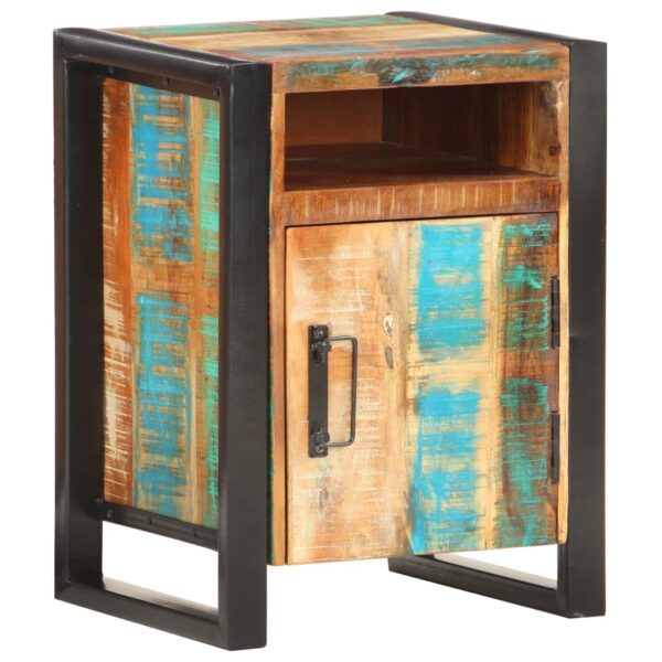 vidaXL Bedside Cabinet 15.7"x13.8"x21.7" Solid Reclaimed Wood - Image 8