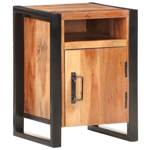 vidaXL Bedside Cabinet 15.7"x13.8"x21.7" Solid Acacia Wood in Sheesham Finish