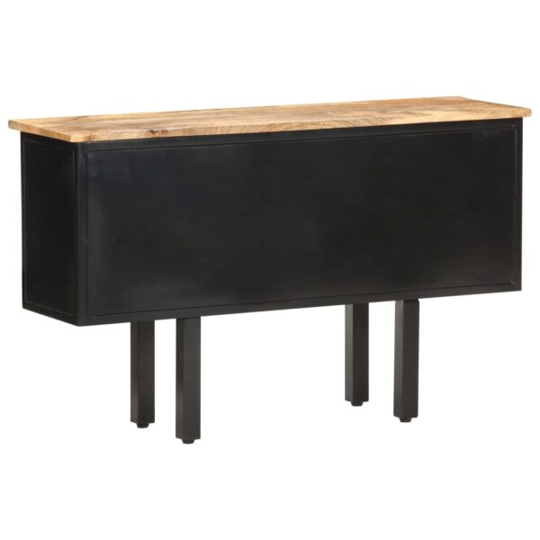 vidaXL Sideboard 43.3"x11.8"x25.6" Solid Rough Mango Wood and Steel - Image 3