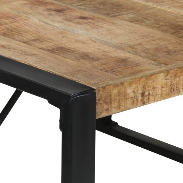 vidaXL Dining Table 55.1"x55.1"x29.5" Rough Mango Wood - Image 4