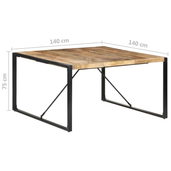 vidaXL Dining Table 55.1"x55.1"x29.5" Rough Mango Wood - Image 6