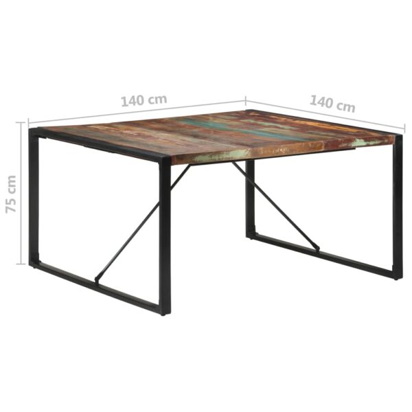 vidaXL Dining Table 55.1"x55.1"x29.5" Solid Reclaimed Wood - Image 6