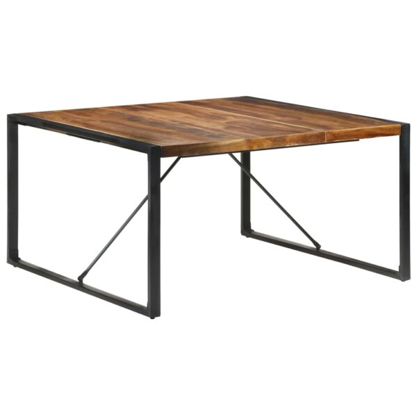 vidaXL Dining Table 55.1"x55.1"x29.5" Solid Wood with Sheesham Finish - Image 9