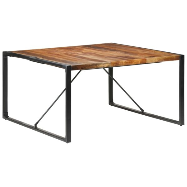 vidaXL Dining Table 55.1"x55.1"x29.5" Solid Wood with Sheesham Finish - Image 10