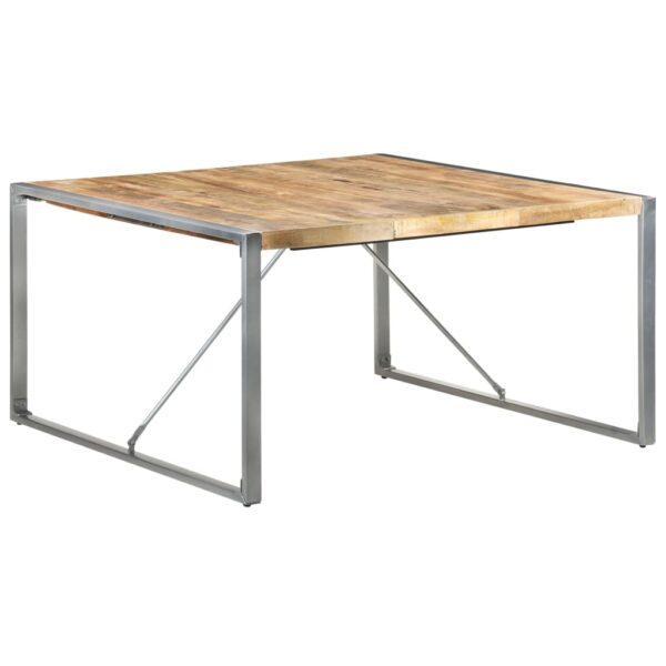 vidaXL Dining Table 55.1"x55.1"x29.5" Rough Mango Wood - Image 7