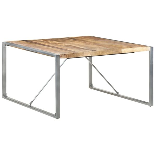 vidaXL Dining Table 55.1"x55.1"x29.5" Rough Mango Wood - Image 9