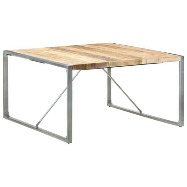 vidaXL Dining Table 55.1"x55.1"x29.5" Rough Mango Wood - Image 10