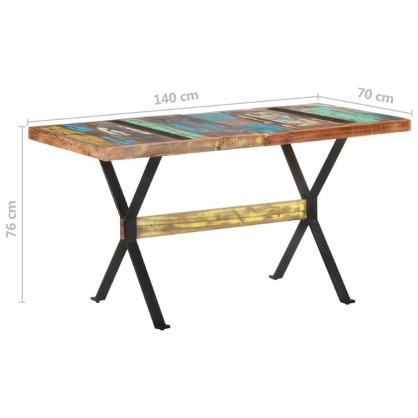 vidaXL Dining Table 55.1"x27.6"x29.9" Solid Reclaimed Wood - Image 7