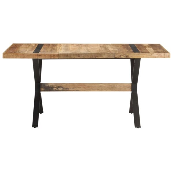 vidaXL Dining Table 63"x31.5"x29.9" Rough Mango Wood - Image 2