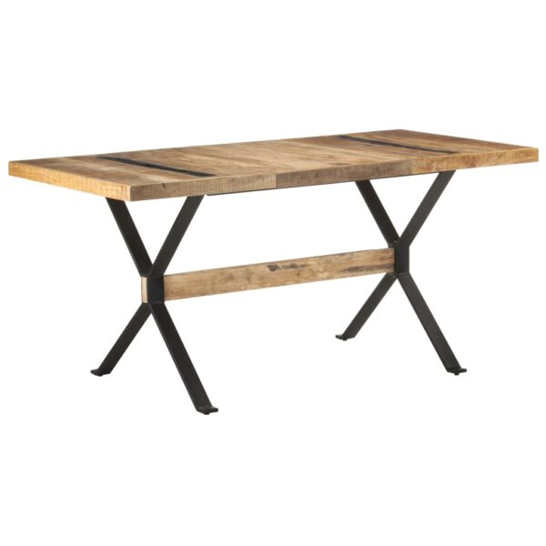 vidaXL Dining Table 63"x31.5"x29.9" Rough Mango Wood - Image 11