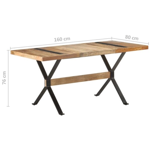 vidaXL Dining Table 63"x31.5"x29.9" Rough Mango Wood - Image 7