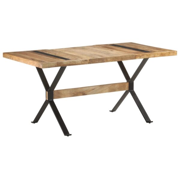 vidaXL Dining Table 63"x31.5"x29.9" Rough Mango Wood - Image 8