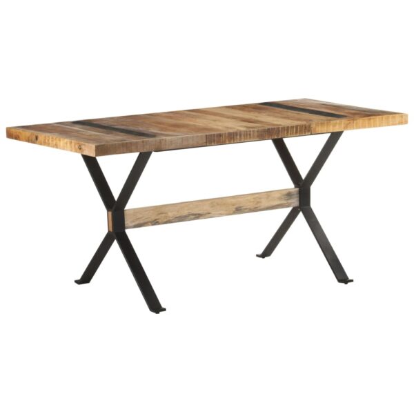 vidaXL Dining Table 63"x31.5"x29.9" Rough Mango Wood - Image 9