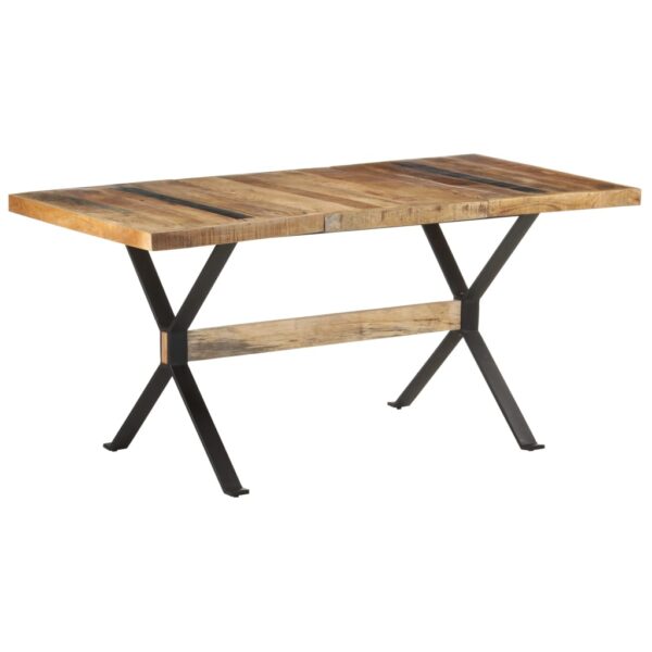 vidaXL Dining Table 63"x31.5"x29.9" Rough Mango Wood - Image 10