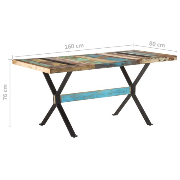 vidaXL Dining Table 63"x31.5"x29.9" Solid Reclaimed Wood - Image 7