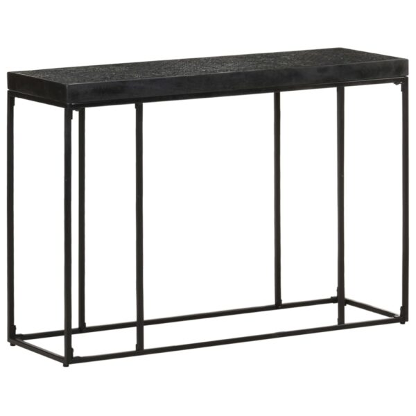 vidaXL Console Table Black 43.3"x13.8"x29.9" Solid Acacia and Mango Wood