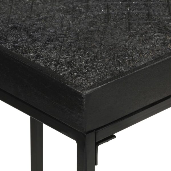 vidaXL Console Table Black 43.3"x13.8"x29.9" Solid Acacia and Mango Wood - Image 4