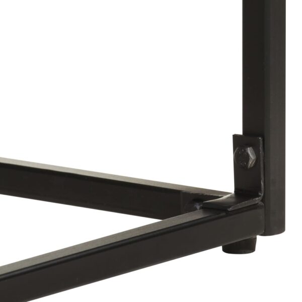 vidaXL Console Table Black 43.3"x13.8"x29.9" Solid Acacia and Mango Wood - Image 5