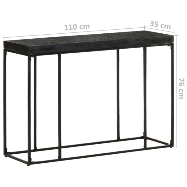 vidaXL Console Table Black 43.3"x13.8"x29.9" Solid Acacia and Mango Wood - Image 6