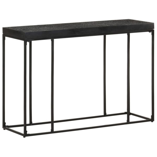 vidaXL Console Table Black 43.3"x13.8"x29.9" Solid Acacia and Mango Wood - Image 7