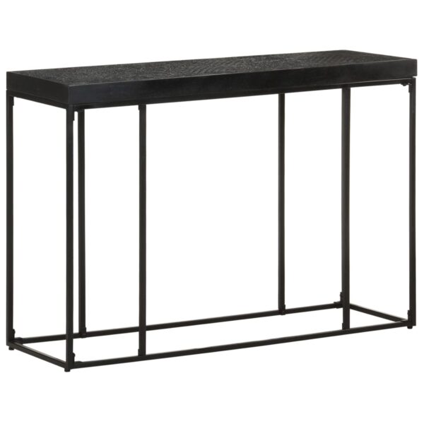 vidaXL Console Table Black 43.3"x13.8"x29.9" Solid Acacia and Mango Wood - Image 8