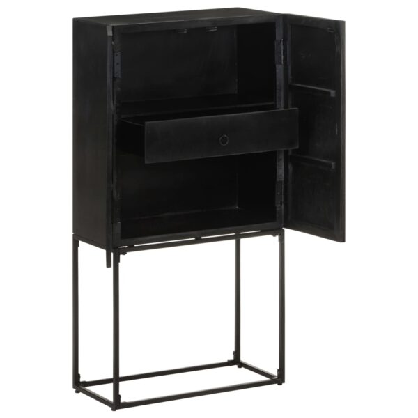 vidaXL Sideboard Black 23.6"x11.8"x47.2" Solid Acacia and Mango Wood - Image 2