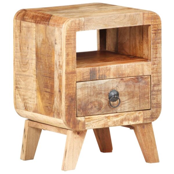 vidaXL Bedside Cabinet 11.8"x11.8"x16.1" Rough Mango Wood - Image 2