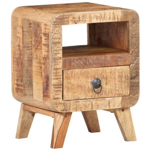 vidaXL Bedside Cabinet 11.8"x11.8"x16.1" Rough Mango Wood - Image 11