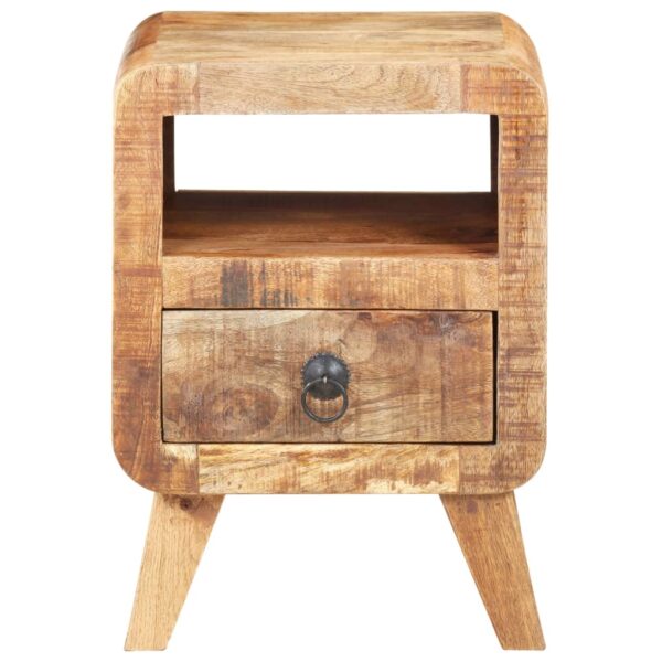 vidaXL Bedside Cabinet 11.8"x11.8"x16.1" Rough Mango Wood - Image 4