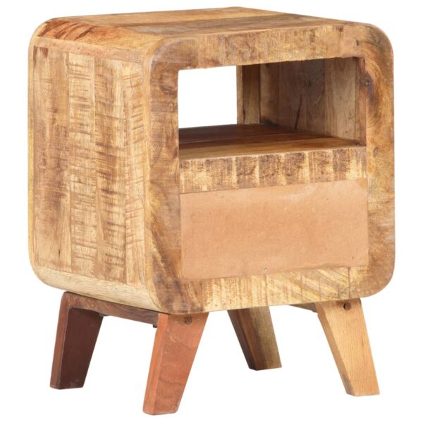 vidaXL Bedside Cabinet 11.8"x11.8"x16.1" Rough Mango Wood - Image 5