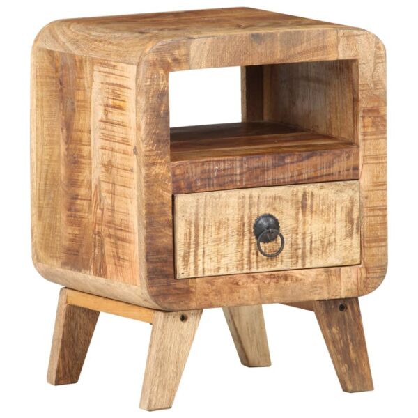 vidaXL Bedside Cabinet 11.8"x11.8"x16.1" Rough Mango Wood - Image 9