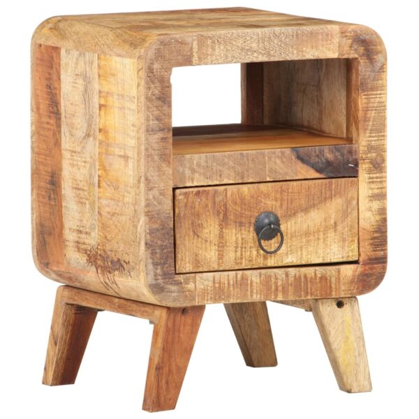 vidaXL Bedside Cabinet 11.8"x11.8"x16.1" Rough Mango Wood - Image 10