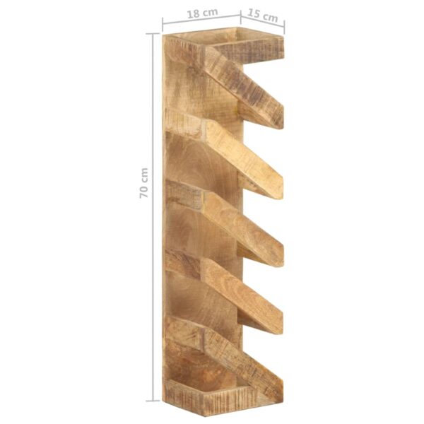 vidaXL Wine Rack for 5 Bottles Solid Mango Wood - Image 8