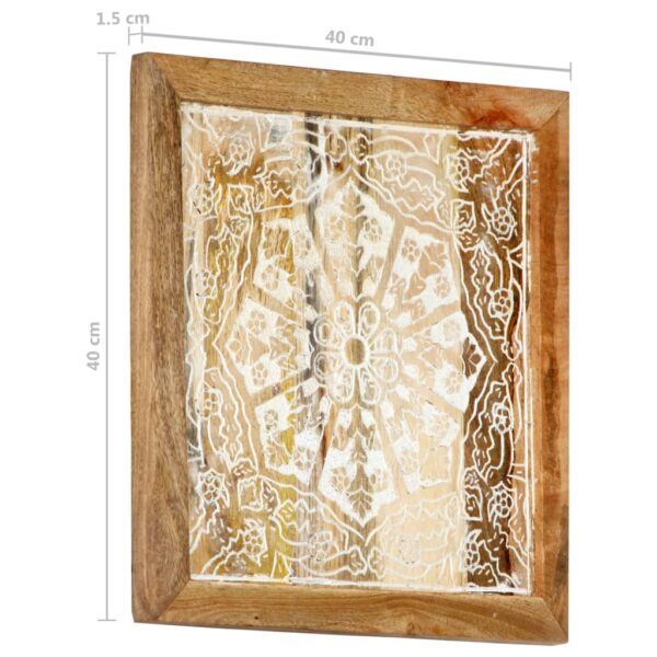 vidaXL Hand-Carved Wall Panels 2 pcs Solid Mango Wood 15.7"x15.7"x0.6" - Image 9