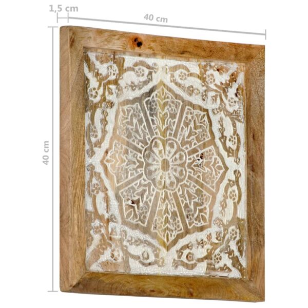 vidaXL Hand-Carved Wall Panels 2 pcs Solid Mango Wood 15.7"x15.7"x0.6" - Image 10