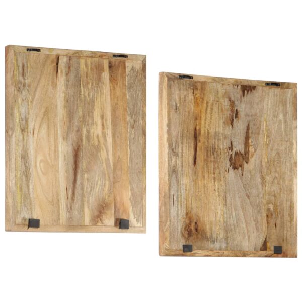 vidaXL Hand-Carved Wall Panels 2 pcs Solid Mango Wood 23.6"x23.6"x1" - Image 3