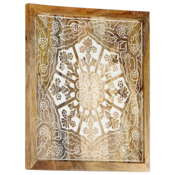 vidaXL Hand-Carved Wall Panels 2 pcs Solid Mango Wood 23.6"x23.6"x1" - Image 4