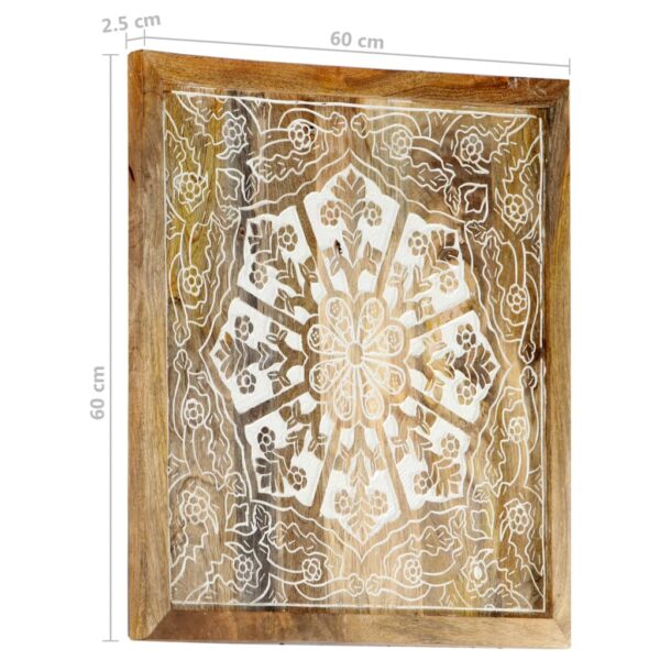 vidaXL Hand-Carved Wall Panels 2 pcs Solid Mango Wood 23.6"x23.6"x1" - Image 9