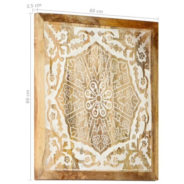 vidaXL Hand-Carved Wall Panels 2 pcs Solid Mango Wood 23.6"x23.6"x1" - Image 10