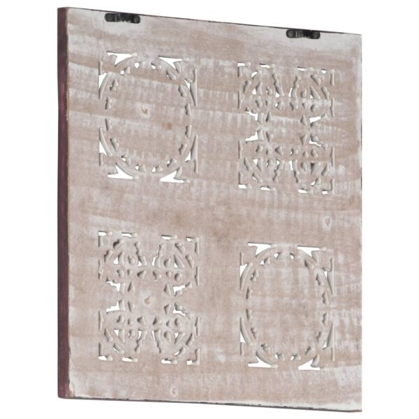 vidaXL Hand-Carved Wall Panel MDF 15.7"x15.7"x0.6" Brown and White - Image 3