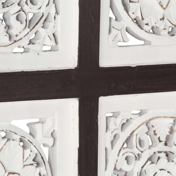 vidaXL Hand-Carved Wall Panel MDF 15.7"x15.7"x0.6" Brown and White - Image 4