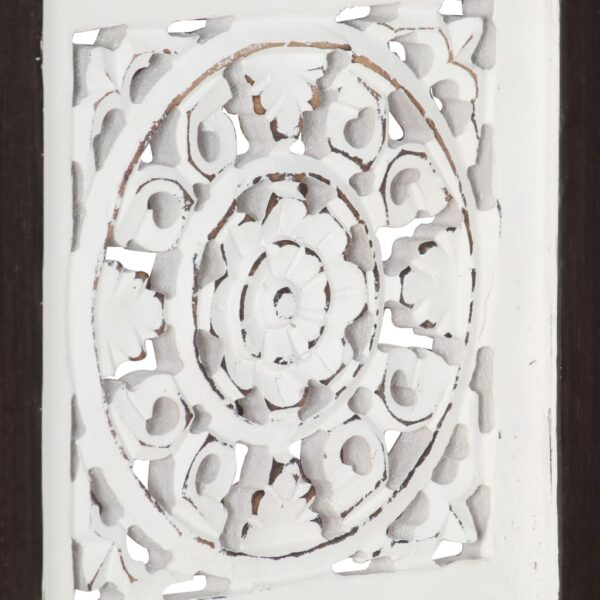 vidaXL Hand-Carved Wall Panel MDF 15.7"x15.7"x0.6" Brown and White - Image 5