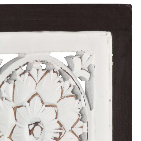 vidaXL Hand-Carved Wall Panel MDF 15.7"x15.7"x0.6" Brown and White - Image 6