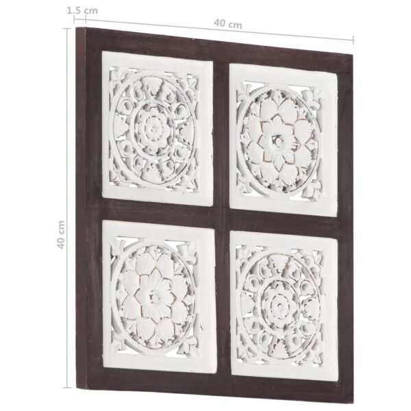 vidaXL Hand-Carved Wall Panel MDF 15.7"x15.7"x0.6" Brown and White - Image 7