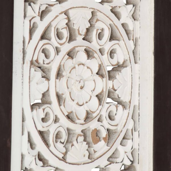 vidaXL Hand-Carved Wall Panel MDF 23.6"x23.6"x0.6" Brown and White - Image 5