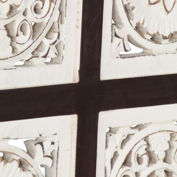 vidaXL Hand-Carved Wall Panel MDF 23.6"x23.6"x0.6" Brown and White - Image 6