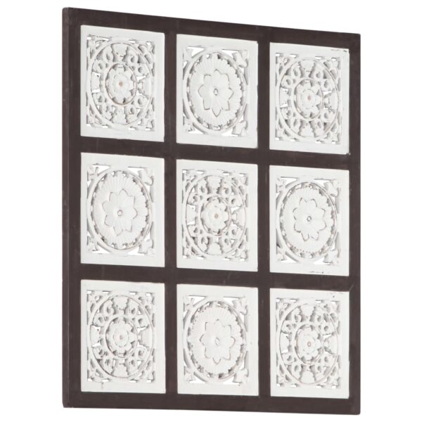 vidaXL Hand-Carved Wall Panel MDF 23.6"x23.6"x0.6" Brown and White - Image 10